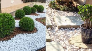 uso de pedras brancas em jardins